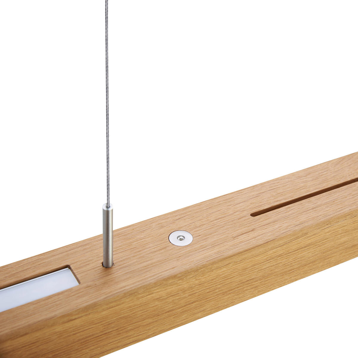 LED-PENDELLEUCHTE 121/6/105-160 cm  - Silberfarben/Braun, Design, Holz/Kunststoff (121/6/105-160cm) - Herzblut