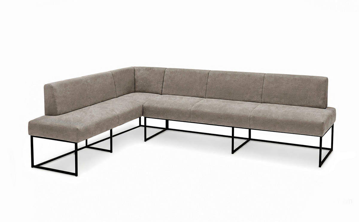 UGAONA KLUPA  siva   - siva/crna, Moderno, drvo/metal (265/199cm) - Livetastic