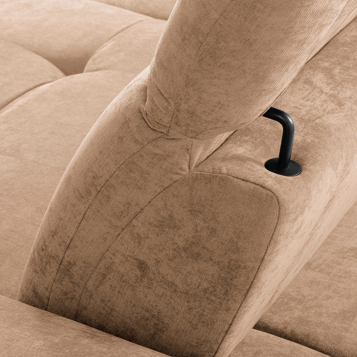 ECKSOFA  Webstoff Rotbraun  - Rotbraun/Schwarz, Design, Textil/Metall (268/195cm) - Livetastic