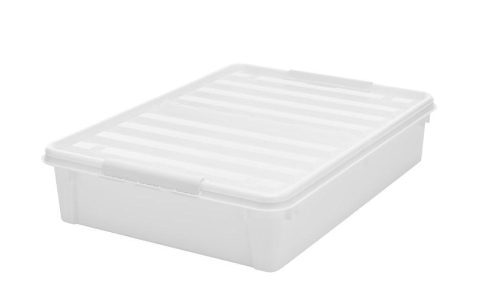 SÄNGLÅDA MED HJUL 79/59/18,5 cm   - vit/transparent, Basics, plast (79/59/18,5cm) - Best Price