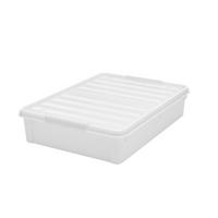 SÄNGLÅDA MED HJUL 79/59/18,5 cm   - vit/transparent, Basics, plast (79/59/18,5cm) - Best Price