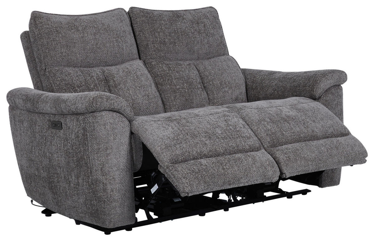 2-SITS SOFFA i trä, metall, textil grå  - grå, Modern, metall/trä (160/96,5/102cm)