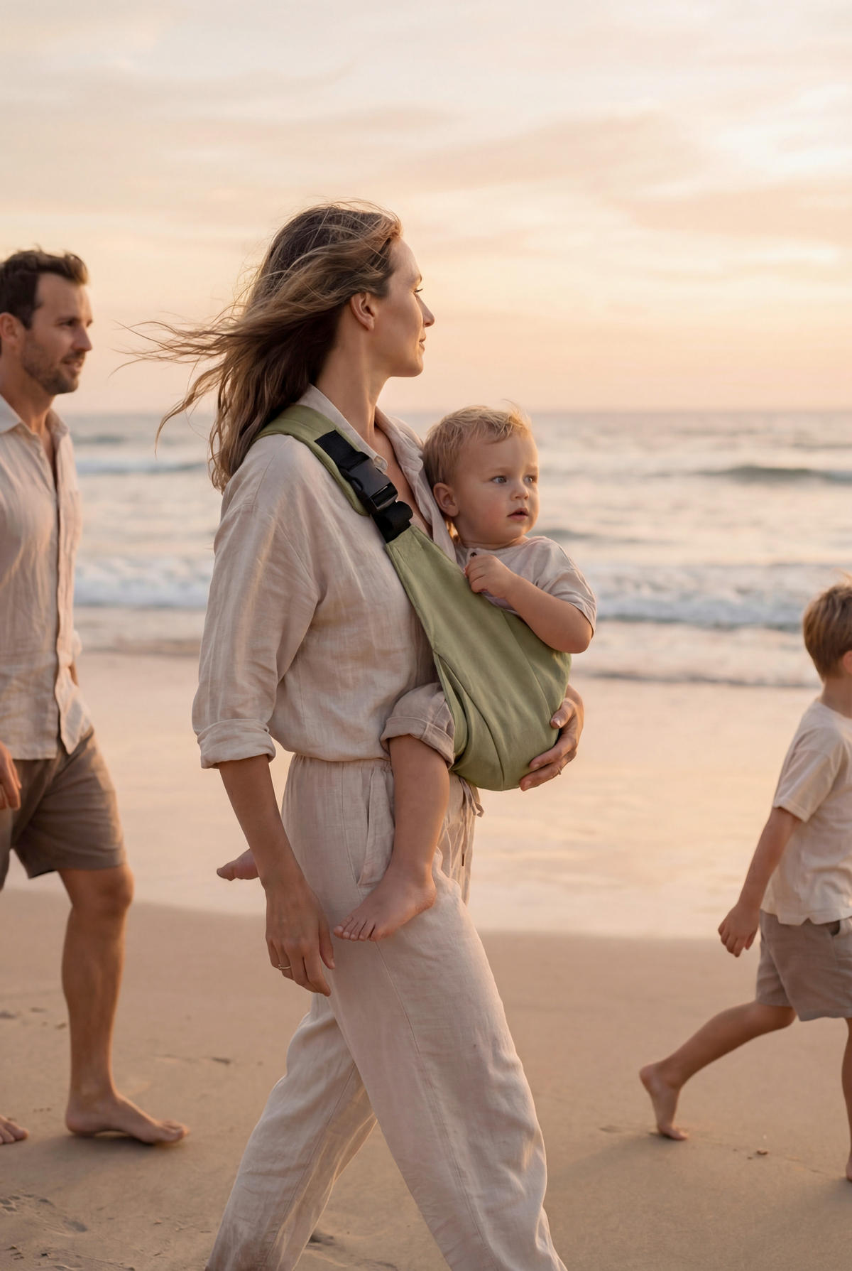 HÜFTTRAGE  - Salbeigrün, Basics, Textil - Fillikid