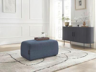 HOCKER ATILLA Flachgewebe Blau  - Blau/Schwarz, MODERN, Kunststoff/Textil (92/44/48cm)