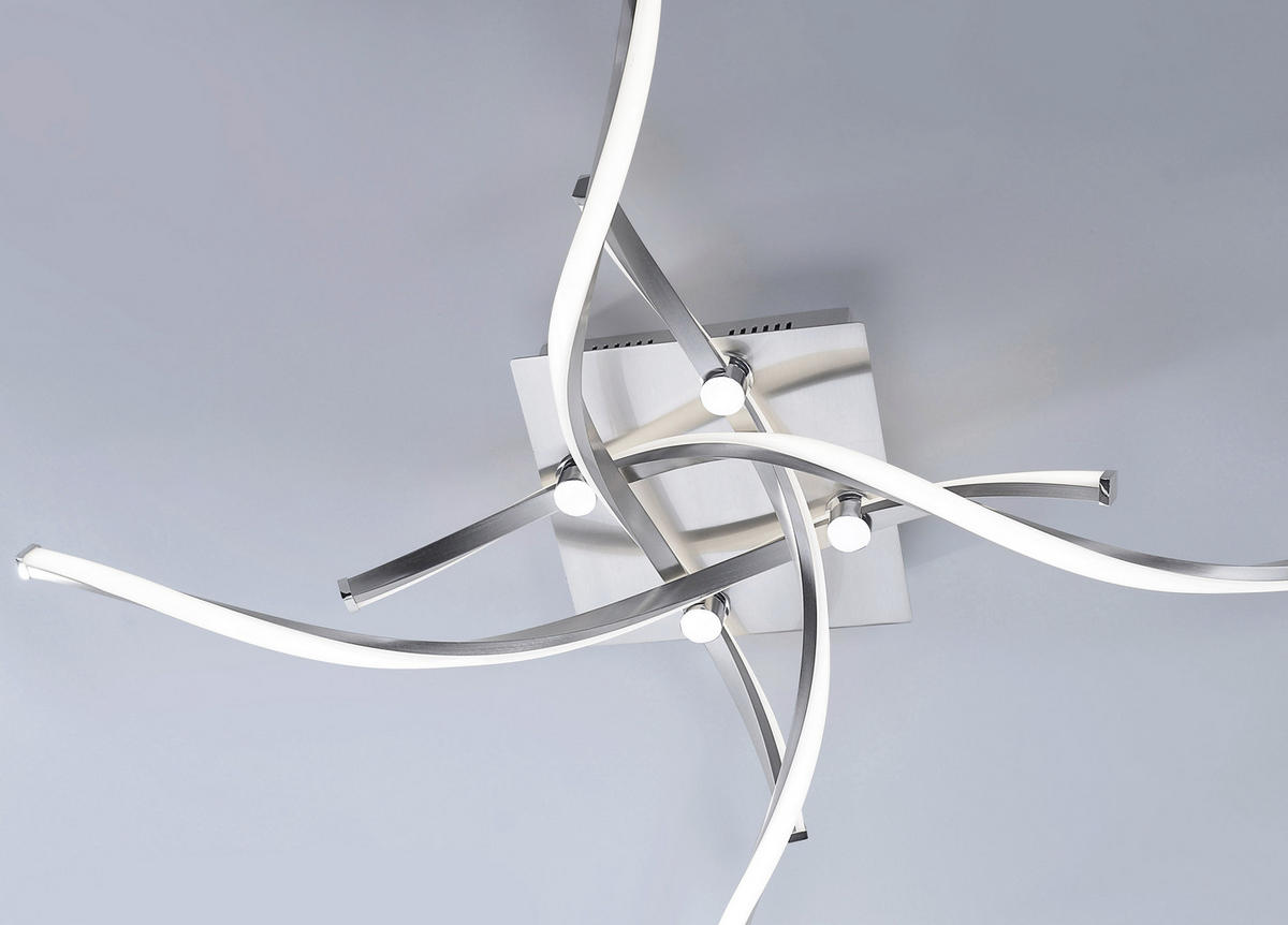 STROPNÍ LED SVÍTIDLO, 78/78/17 cm - barvy niklu, Design, kov (78/78/17cm)