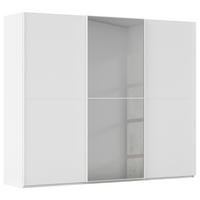 SCHWEBETÜRENSCHRANK 271/223/68 cm,  in Weiß, 3 Tür(en)  - Weiß, KONVENTIONELL, Glas/Holzwerkstoff (271/223/68cm) - Novel