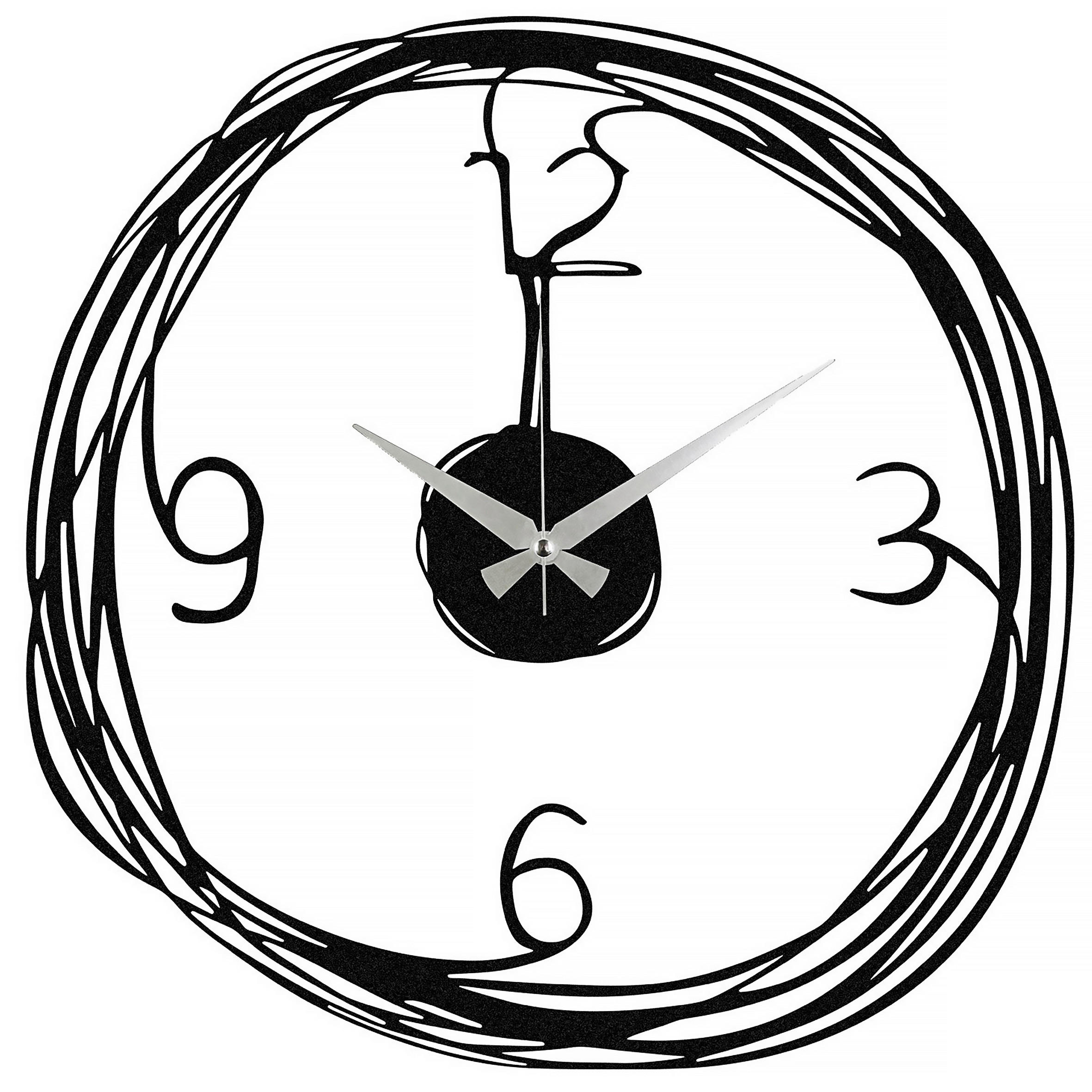 WANDUHR Schwarz 48/48/0,12 cm  - Schwarz, LIFESTYLE, Metall (48/48/0,12cm)