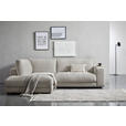 ECKSOFA in Cord Hellgrau  - Hellgrau/Schwarz, Design, Kunststoff/Textil (224/265cm) - Hom`in