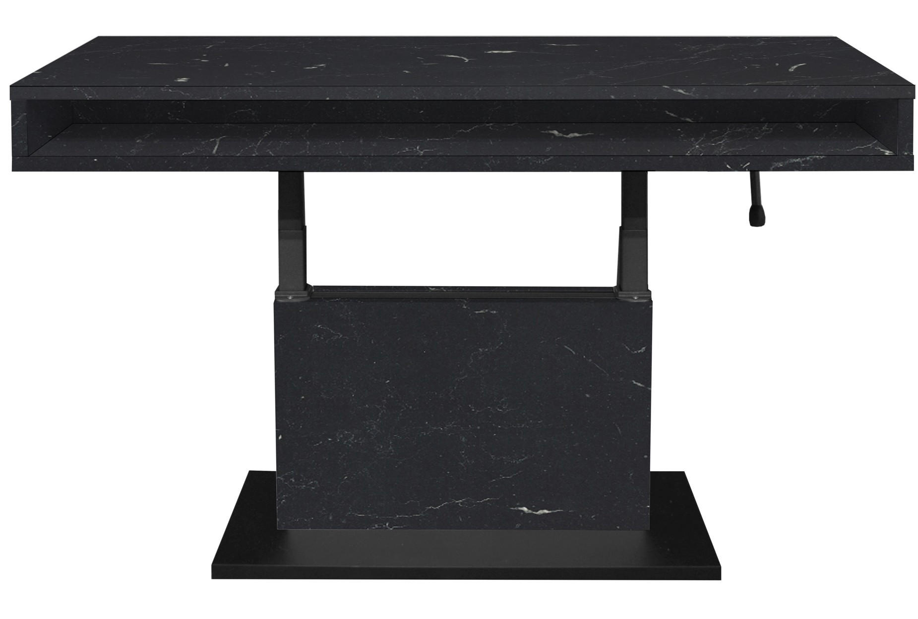 COUCHTISCH Lift Couchtisch rechteckig Schwarz  - Schwarz/Eiche Artisan, Design, Holzwerkstoff/Metall (110/58-77/60cm) - MID.YOU