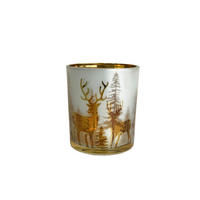 TEELICHTGLAS - Bernsteinfarben/Weiß, LIFESTYLE, Glas (9/10cm) - X-Mas