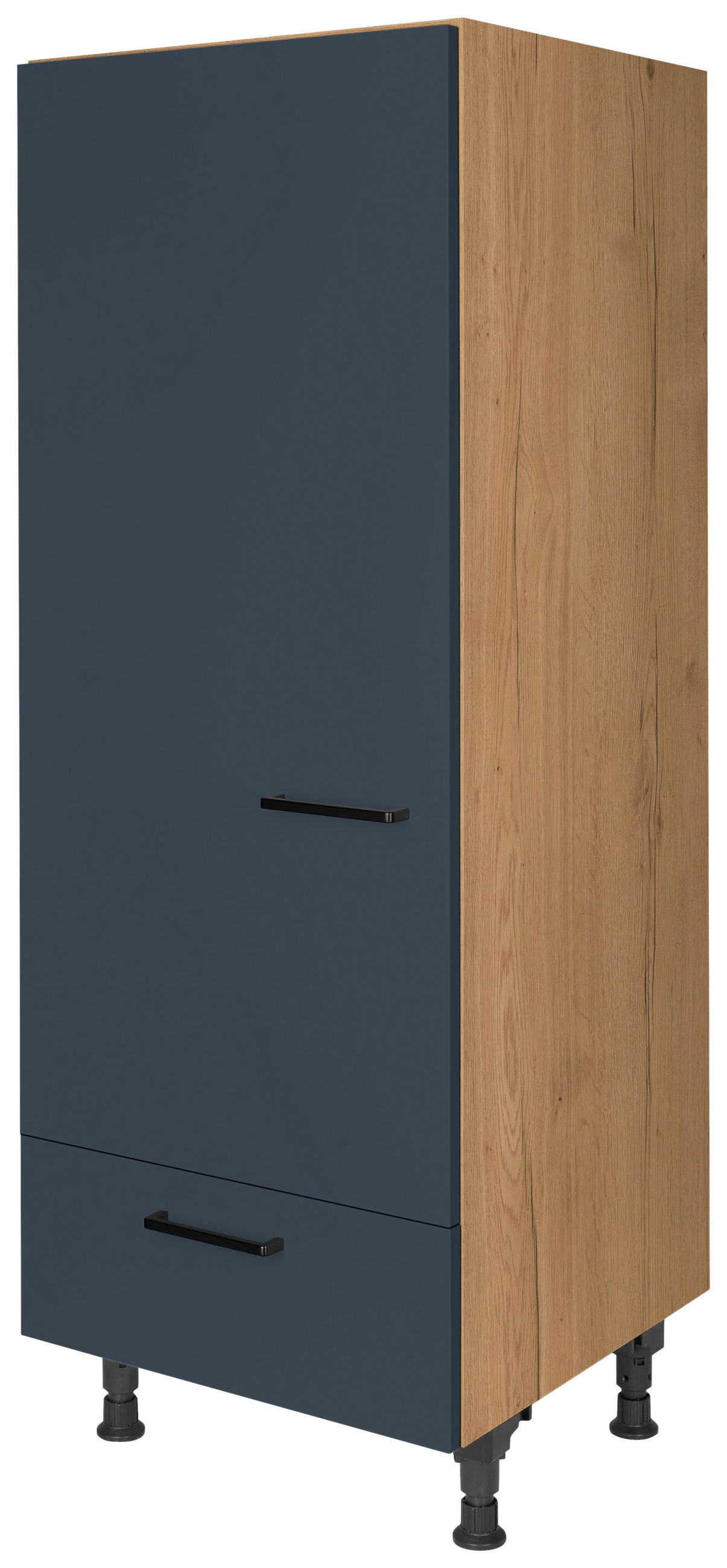 Nobilia Geräteumbauschrank Easytouch Blau, Eiche 60x168x58 cm