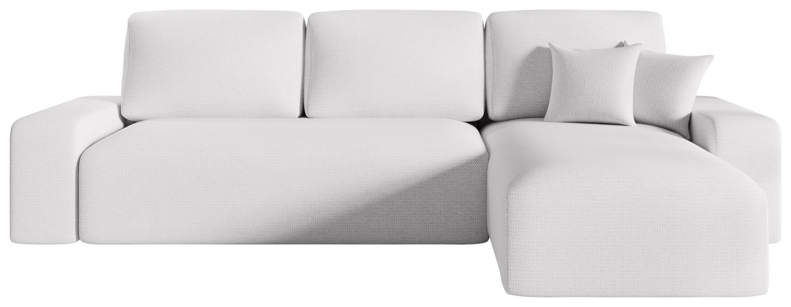 ECKSOFA  in Bouclé Creme  - Creme/Schwarz, MODERN, Kunststoff/Textil (248/143cm) - Xora
