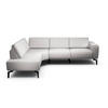 ECKSOFA in Chenille Hellgrau  193/256 cm  - Hellgrau/Schwarz, Design, Textil/Metall (193/256cm) - SENSOO