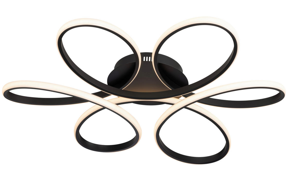 STROPNÍ LED SVÍTIDLO, 70/10 cm  - černá, Design, kov/plast (70/10cm) - Novel