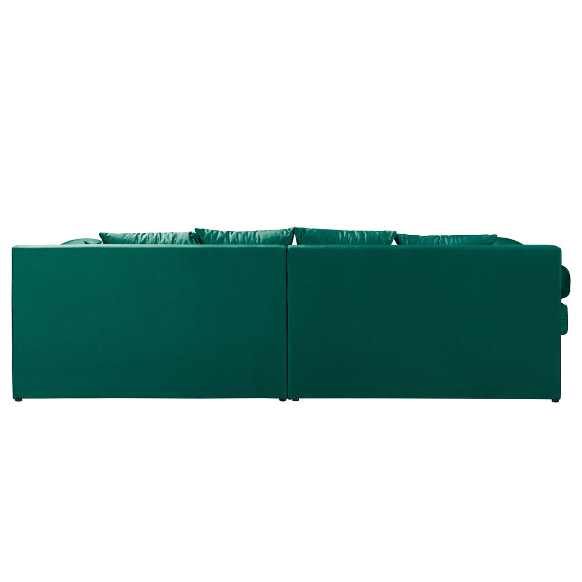 ECKSOFA Naomi in Velours Grün Rückenkissen  284/243 cm  - Schwarz/Grün, Design, Kunststoff/Textil (284/243cm) - P & B