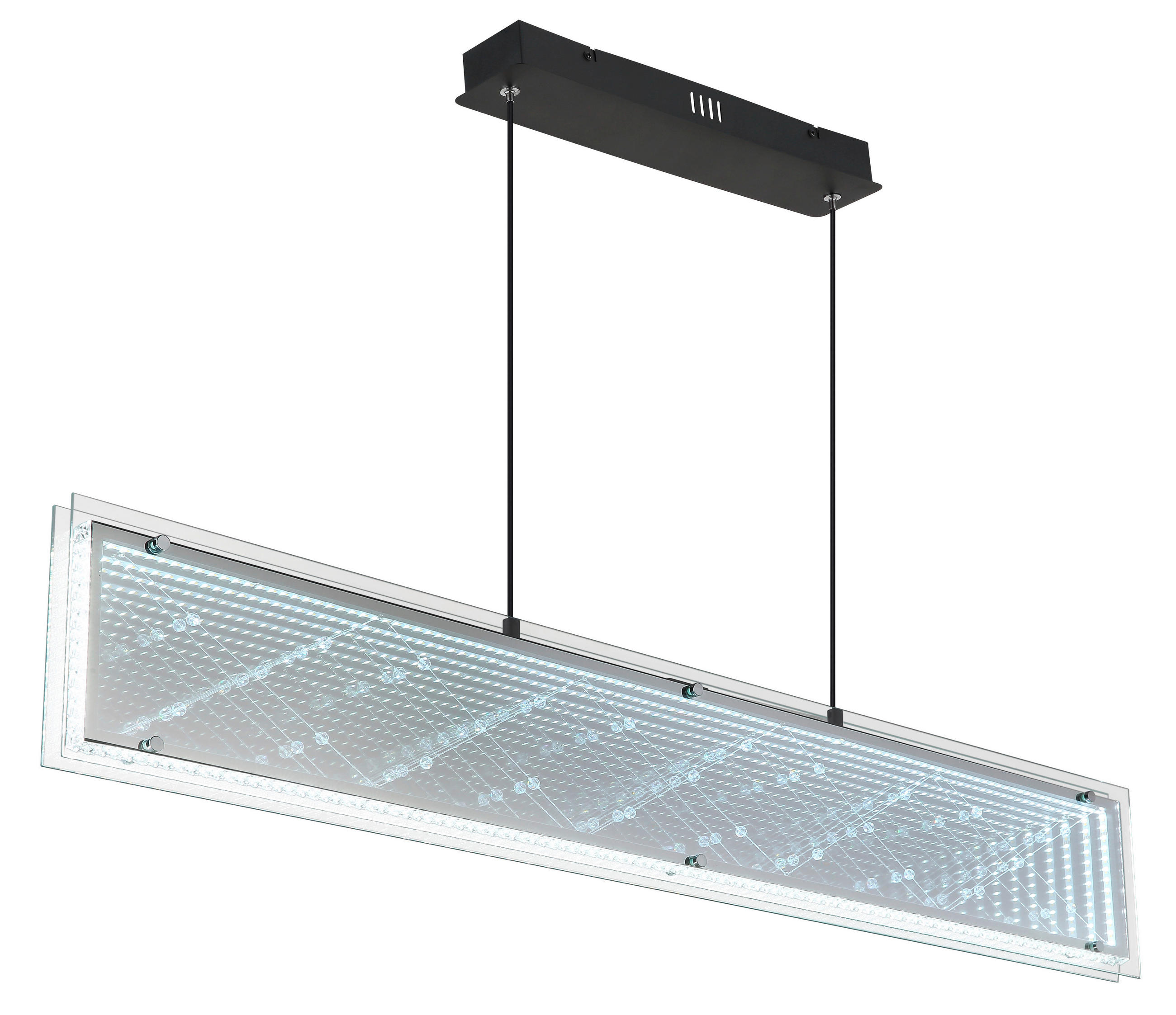 LED-HÄNGELEUCHTE 113/8/120 cm  - Klar/Chromfarben, Design, Glas/Kunststoff (113/8/120cm) - Globo