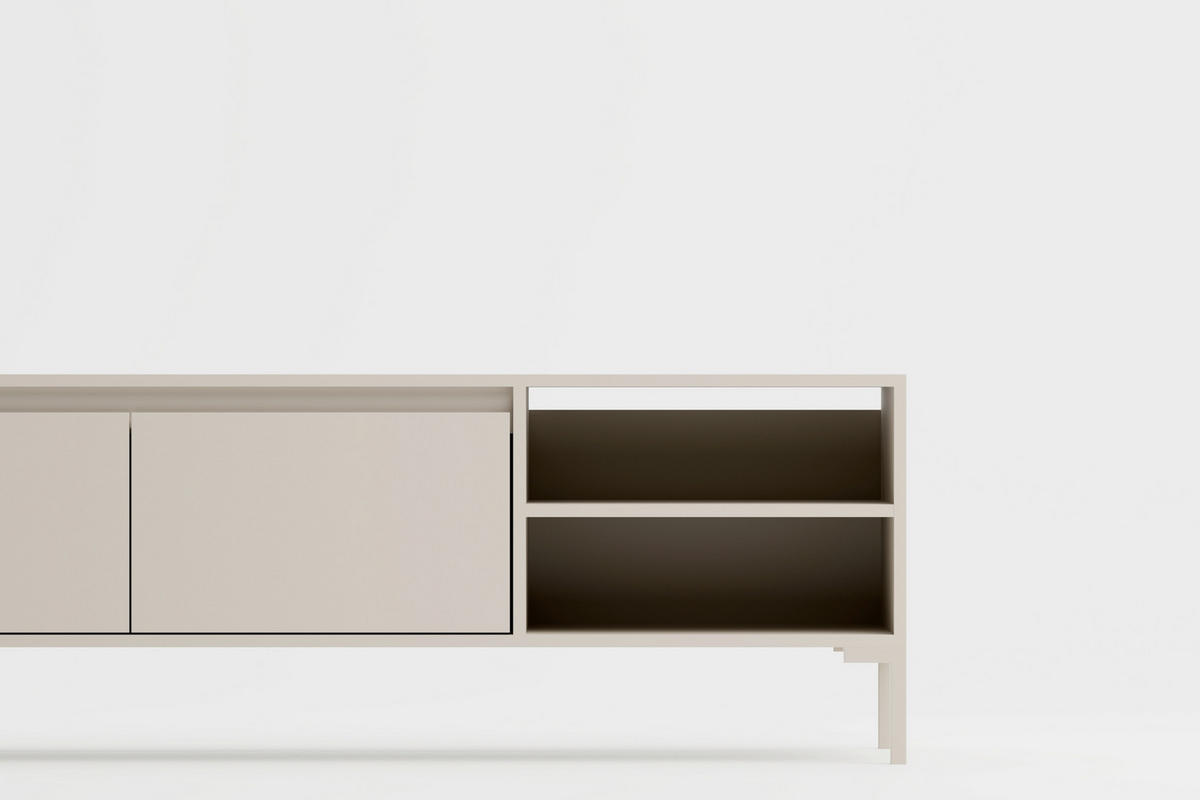 TV-ELEMENT - Kaschmir, Design, Holzwerkstoff/Metall (150/49/40cm) - MID.YOU