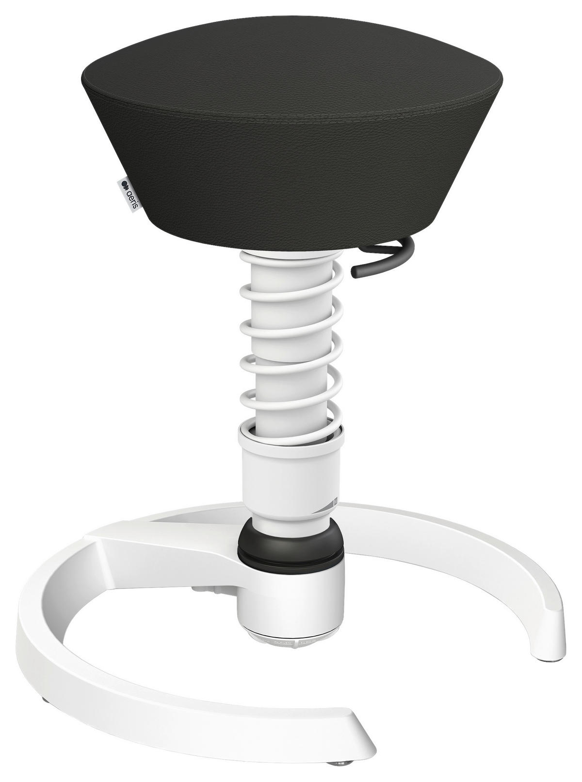 BÜROHOCKER 55/45,66/55 cm  - Schwarz/Weiß, Basics, Leder/Metall (55/45,66/55cm) - Aeris