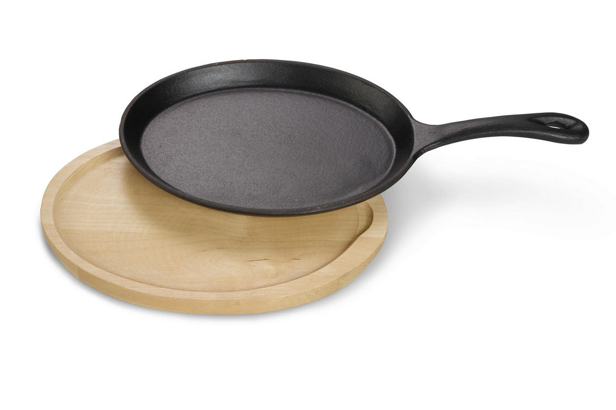 PFANNENSET Rund Gusseisen 4-teilig  - Schwarz, Basics, Metall (38/18/2cm) - Echtwerk