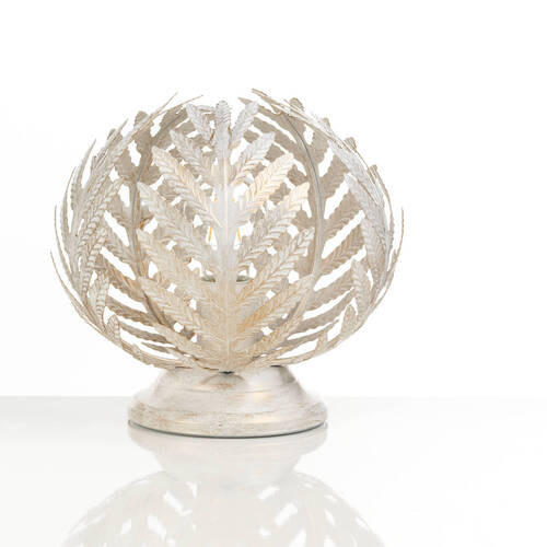STOLNÁ LAMPA, E27, 25/25 cm  - biela, Natur, kov (25/25cm)
