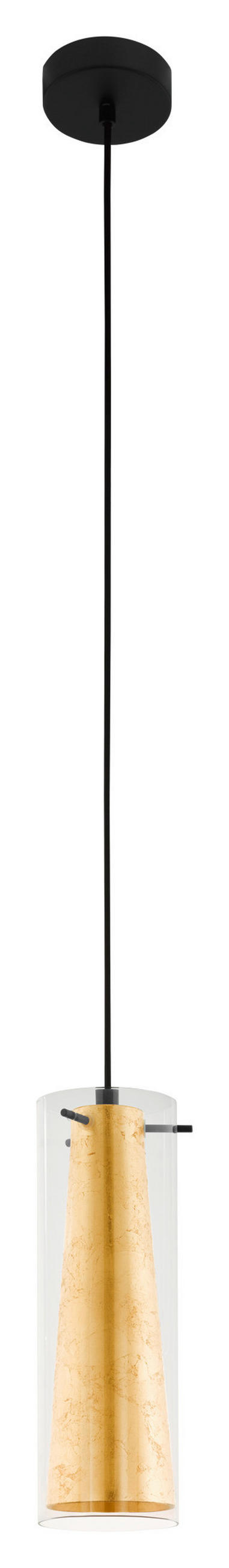 HÄNGELEUCHTE 11/110 cm   - Goldfarben/Schwarz, Trend, Glas/Metall (11/110cm) - Eglo