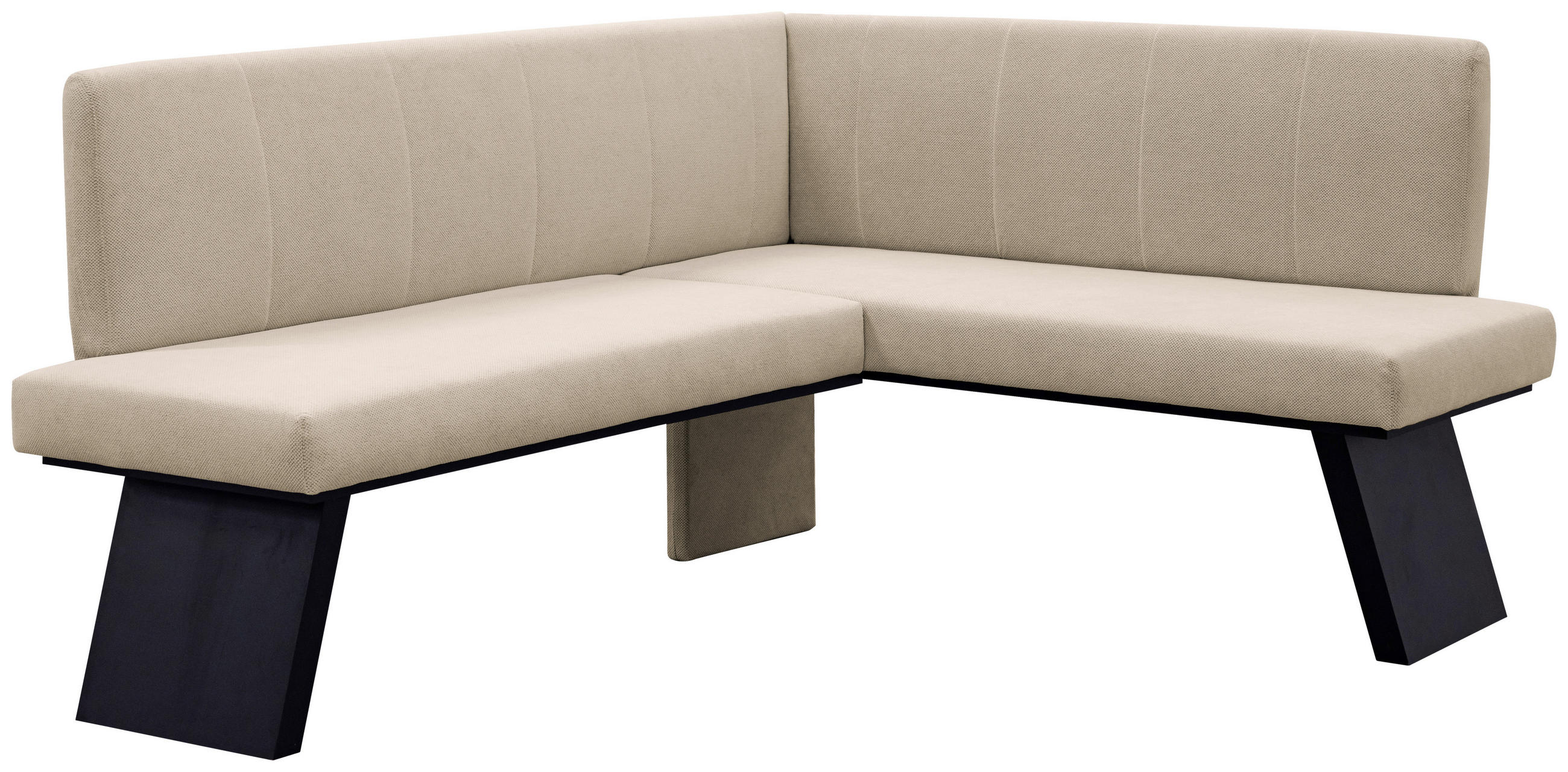 ECKBANK 160/140 cm Webstoff Weiß   - Schwarz/Weiß, KONVENTIONELL, Textil (160/140cm)