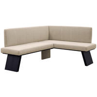 ECKBANK 160/140 cm Webstoff Weiß   - Schwarz/Weiß, KONVENTIONELL, Textil (160/140cm)