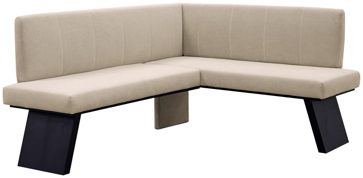 ECKBANK 160/140 cm Webstoff Weiß   - Schwarz/Weiß, KONVENTIONELL, Textil (160/140cm)