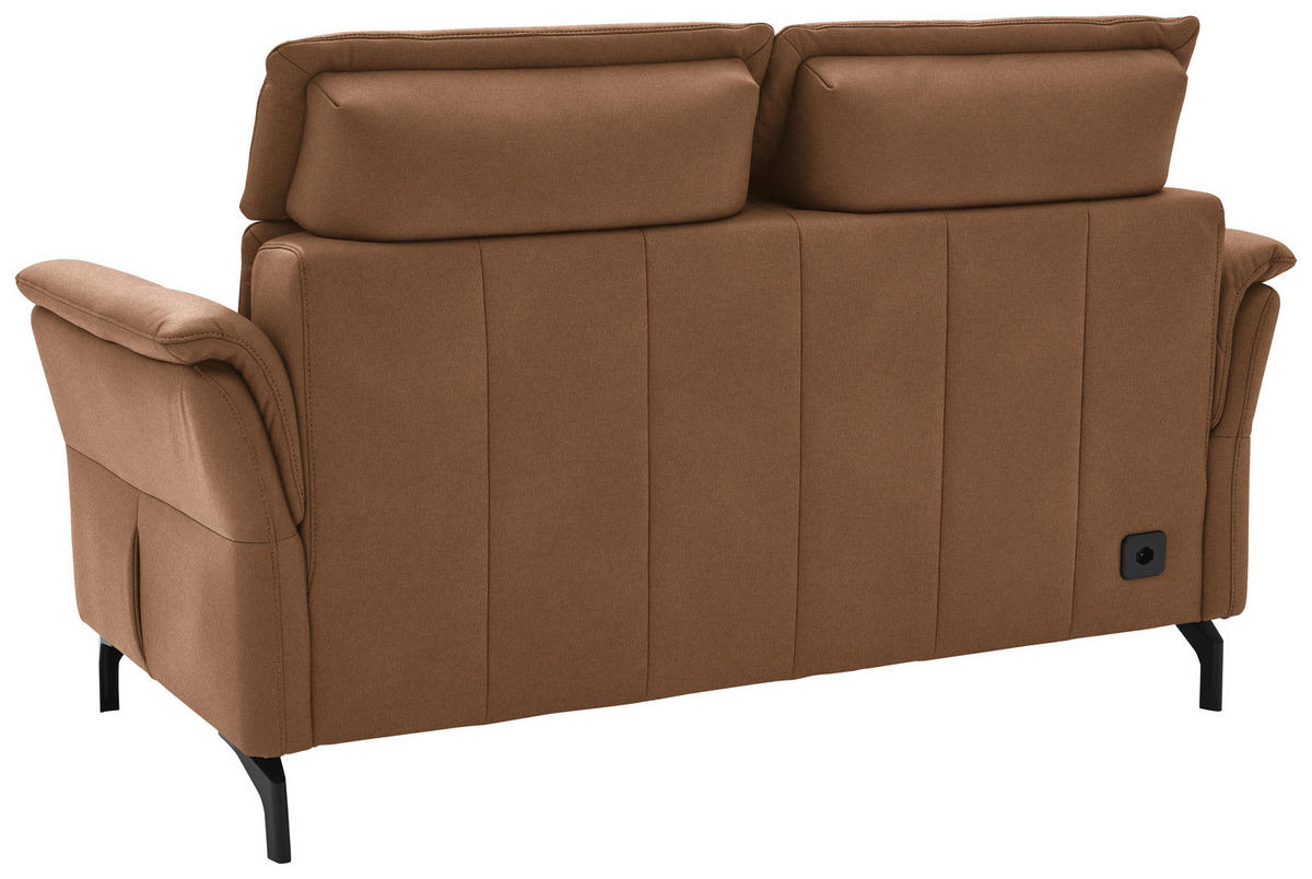 2-SITZER-SOFA  in Mikrofaser Hellbraun  - Hellbraun/Schwarz, KONVENTIONELL, Textil/Metall (178/103/95cm) - Dieter Knoll