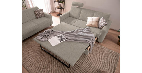 3-SITZER-SOFA in Flachgewebe Creme  - Chromfarben/Creme, Design, Textil/Metall (195/83/85cm) - Xora