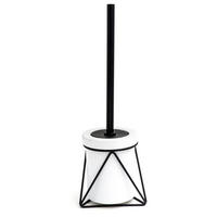 WC-BÜRSTENGARNITUR in Metall, Keramik  Kunststoff   - Schwarz/Weiß, Basics, Keramik/Kunststoff (14,5/42/14,5cm) - Sadena