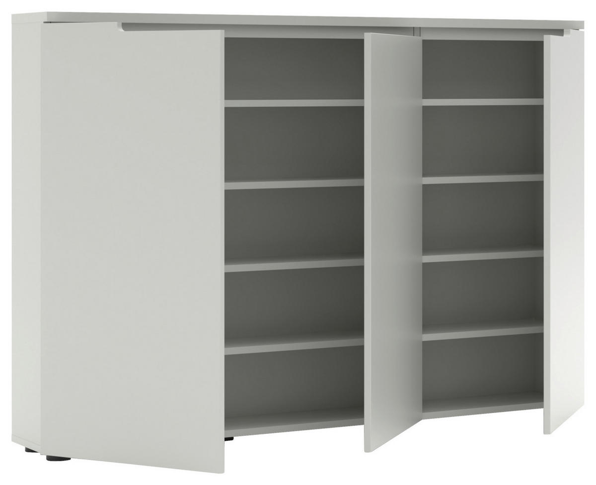 SCHUHSCHRANK Grau  - Schwarz/Grau, Design, Holzwerkstoff (140/100/22cm) - Xora