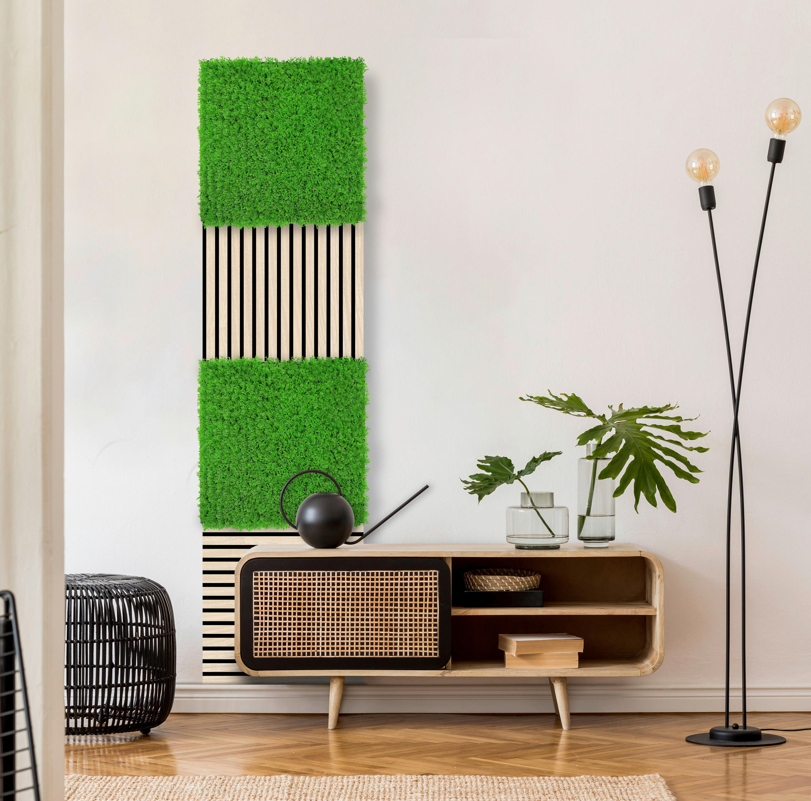 AKUSTIKPANEEL Modular Wall System Design Flora 52/52/2,8 cm  - Hellgrün, KONVENTIONELL, Kunststoff (52/52/2,8cm) - Jangal