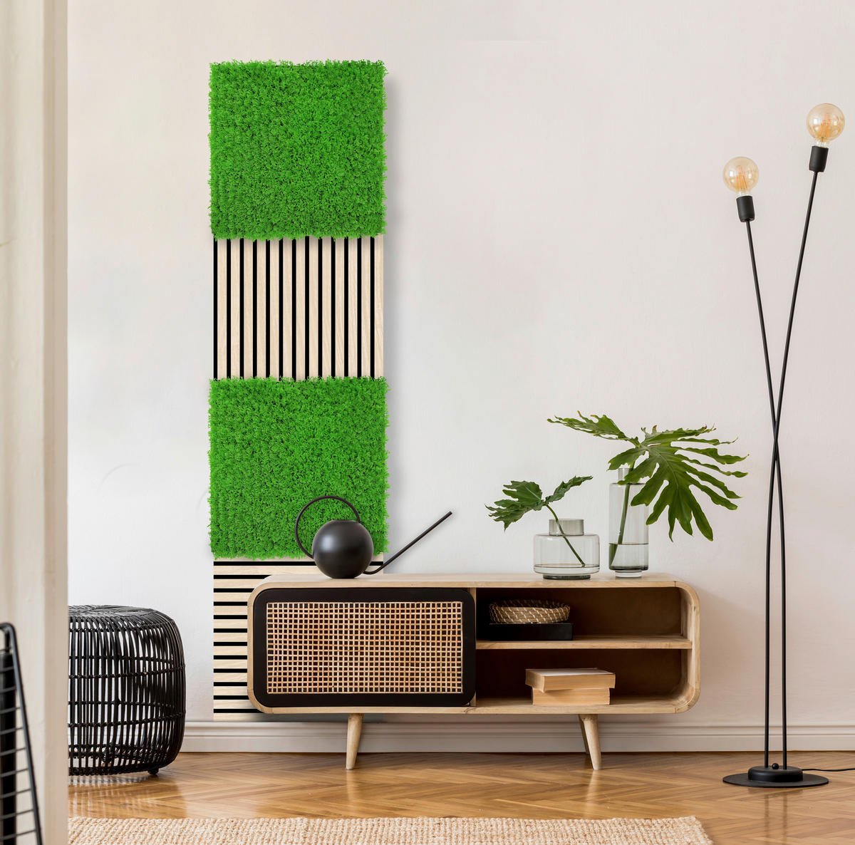 AKUSTIKPANEEL Modular Wall System Design Flora 52/52/2,8 cm  - Hellgrün, KONVENTIONELL, Kunststoff (52/52/2,8cm) - Jangal
