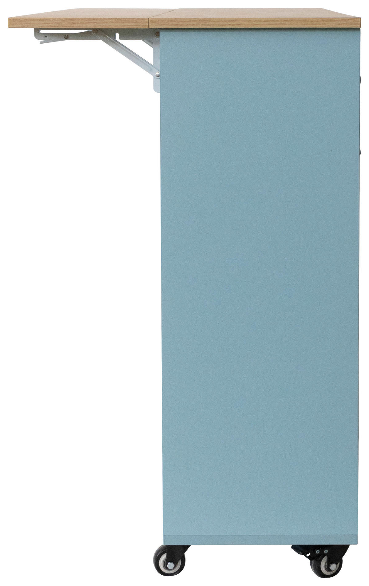 SERVIERWAGEN in Blau  - Blau/Schwarz, Basics, Holzwerkstoff/Kunststoff (100/85/50cm) - MID.YOU