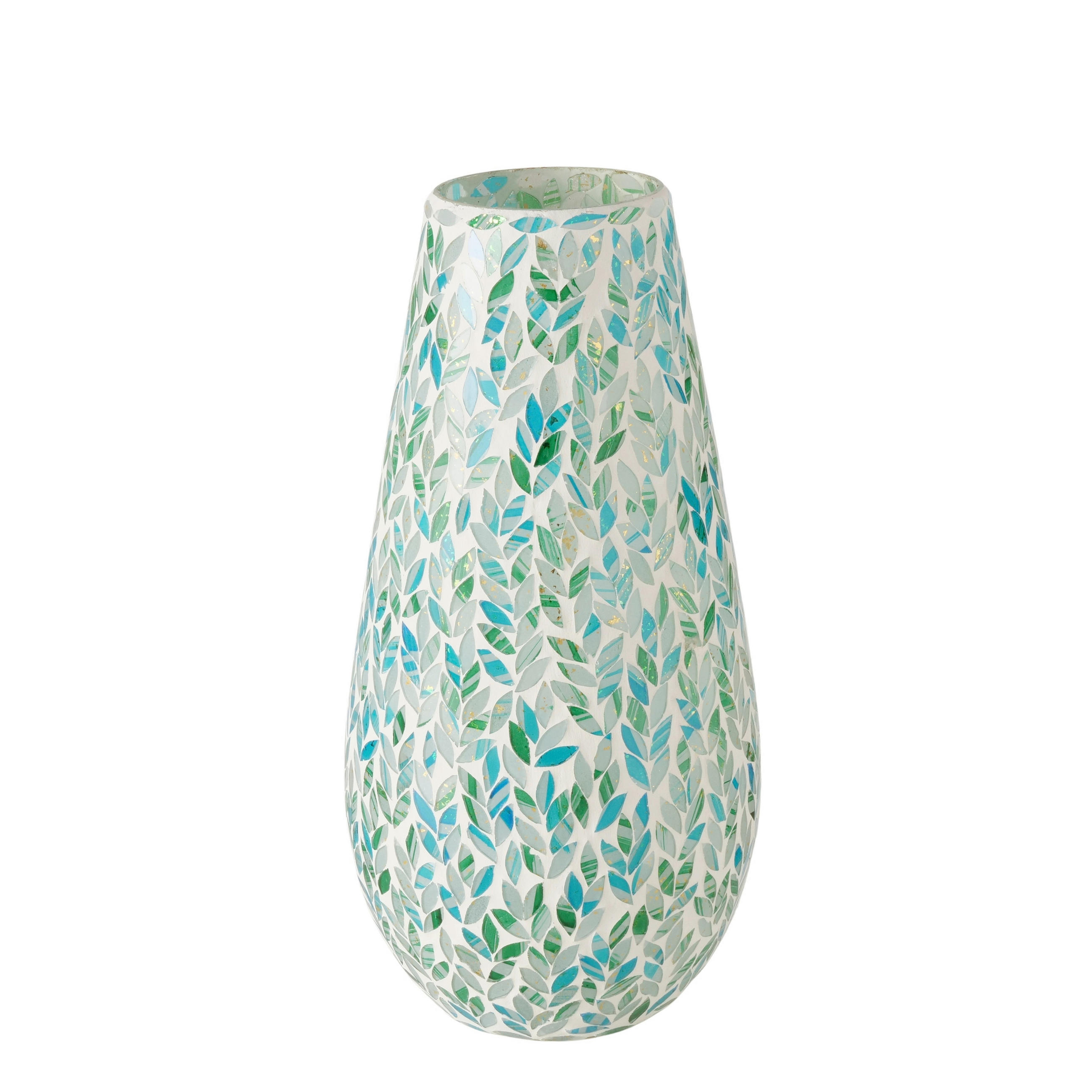 VASE  - Türkis/Weiß, Basics, Glas (15/31cm) - Boltze Home