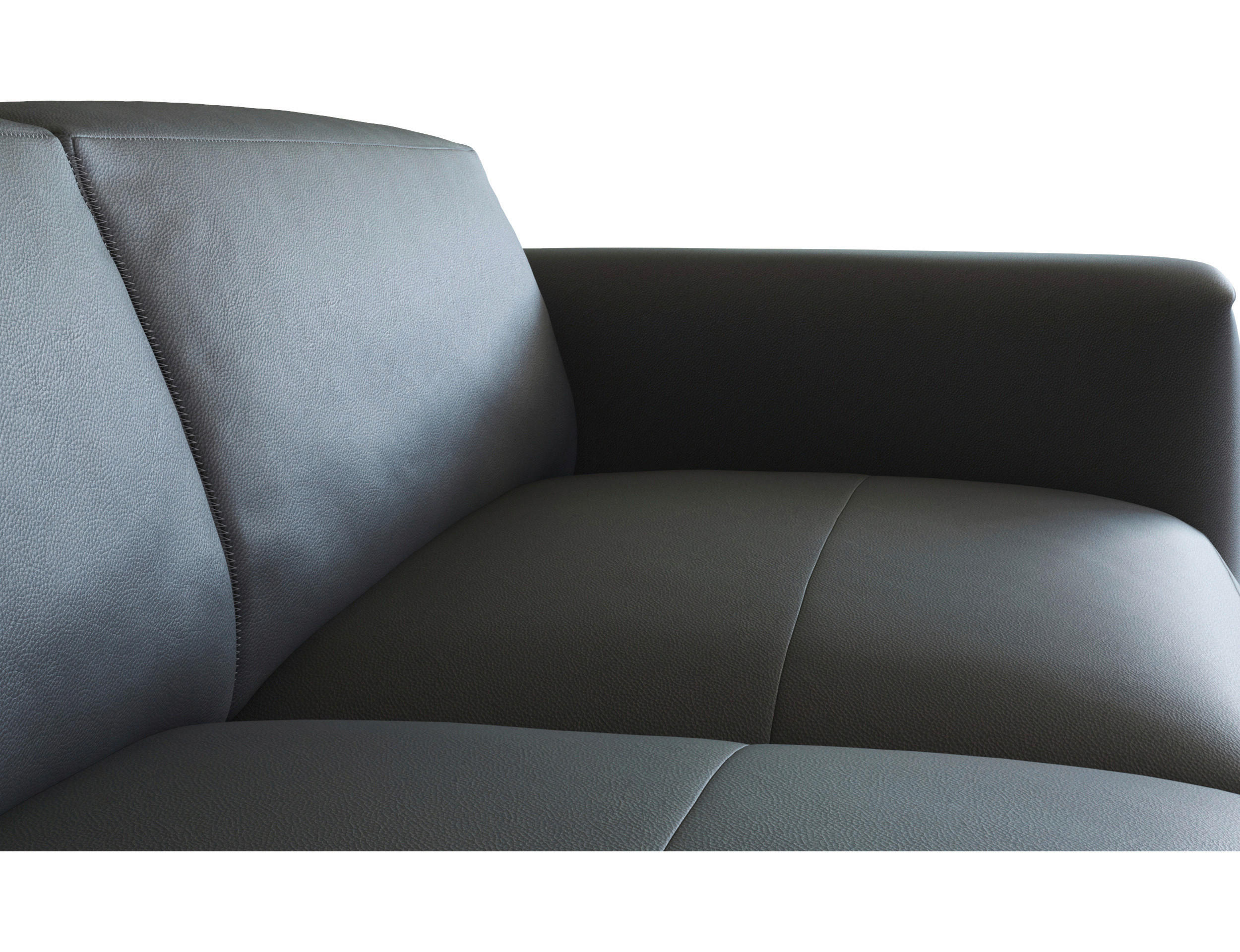 CloseUp von Livetastic ECKSOFA Schwarz Echtleder.