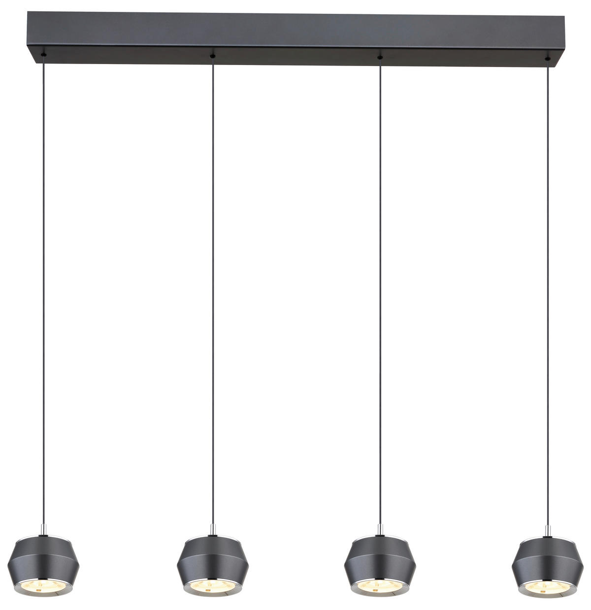 LED FÜGGŐLÁMPA 80,5/10/200 cm  - opál/szürke, Design, műanyag/fém (80,5/10/200cm)