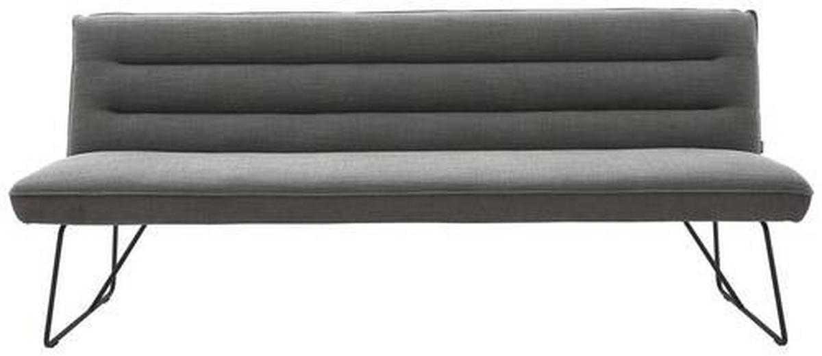 SITZBANK in Metall, Textil Grau, Schwarz  - Schwarz/Grau, Design, Textil/Metall (218/89/68cm) - Dieter Knoll
