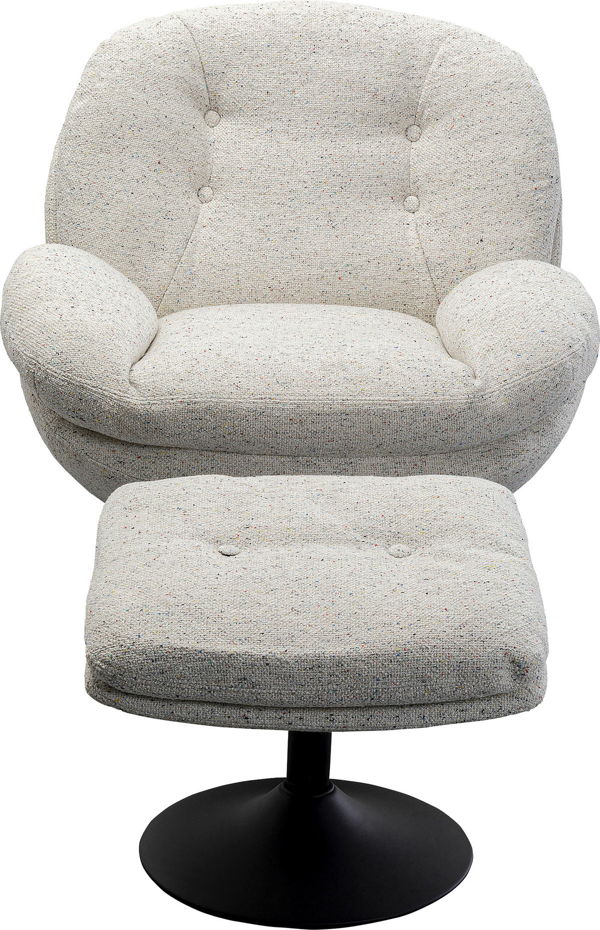 SESSELSET STANFORD Flachgewebe Hocker    - Schwarz/Grau, MODERN, Textil/Metall (84/81/84cm) - Kare-Design