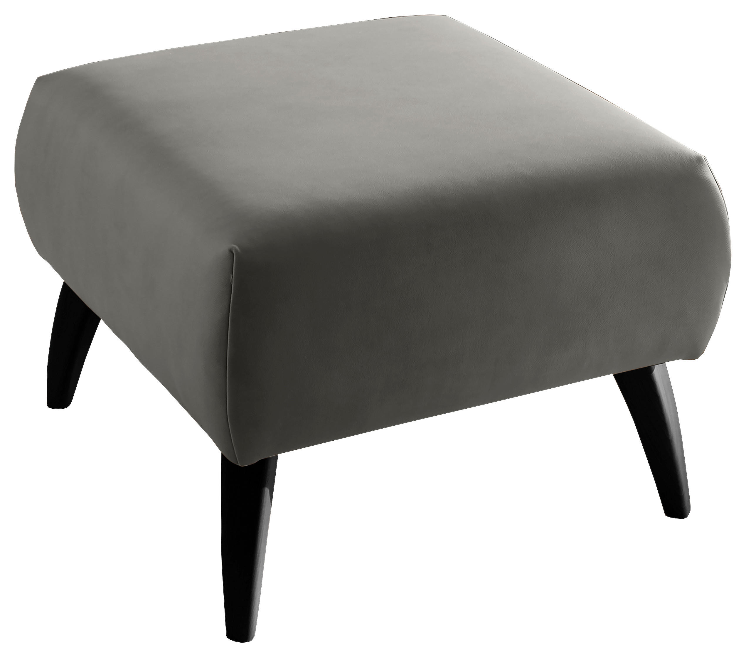 HOCKER Lederlook Grau  - Schwarz/Grau, MODERN, Holz/Textil (66/44/66cm) - Livetastic