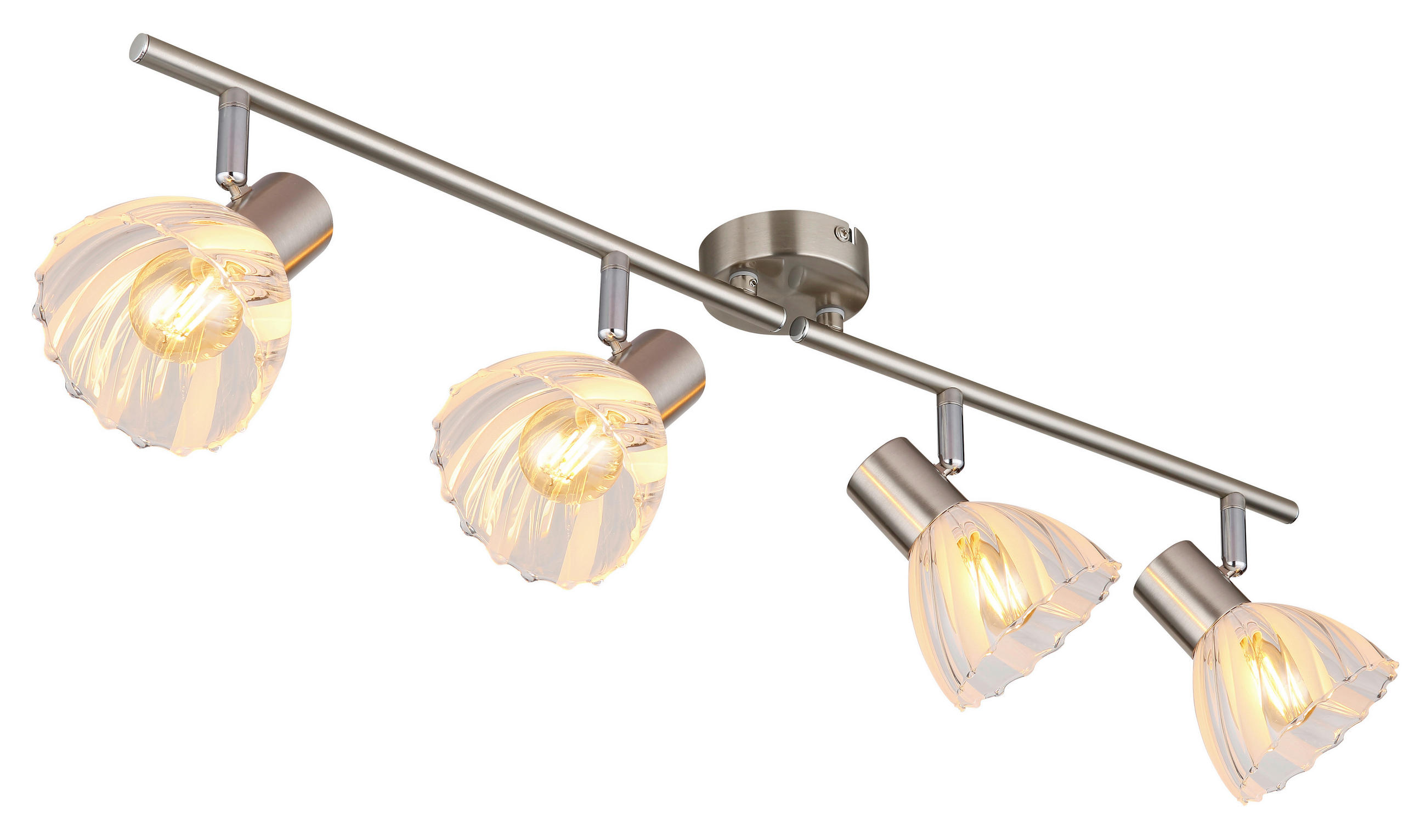 STRAHLER 70/13/19 cm   - Nickelfarben, KONVENTIONELL, Glas/Metall (70/13/19cm) - Globo