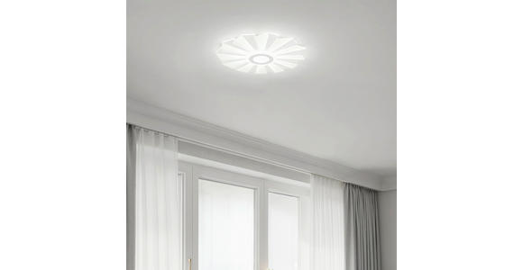 LED-DECKENLEUCHTE 55/7,5 cm   - Opal/Weiß, Design, Kunststoff/Metall (55/7,5cm) - Novel