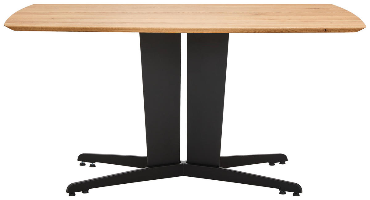 ESSTISCH in Holz 150/90/76 cm  - Wildeiche/Schwarz, Konventionell, Holz/Metall (150/90/76cm) - Linea Natura