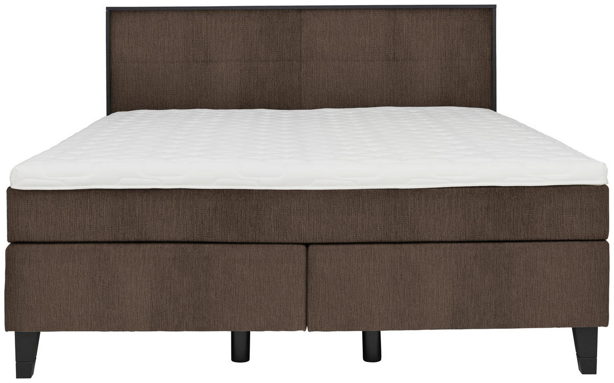 BOXSPRINGBETT 160/200 cm  in Braun  - Schwarz/Braun, Design, Holz/Textil (160/200cm) - Hom`in