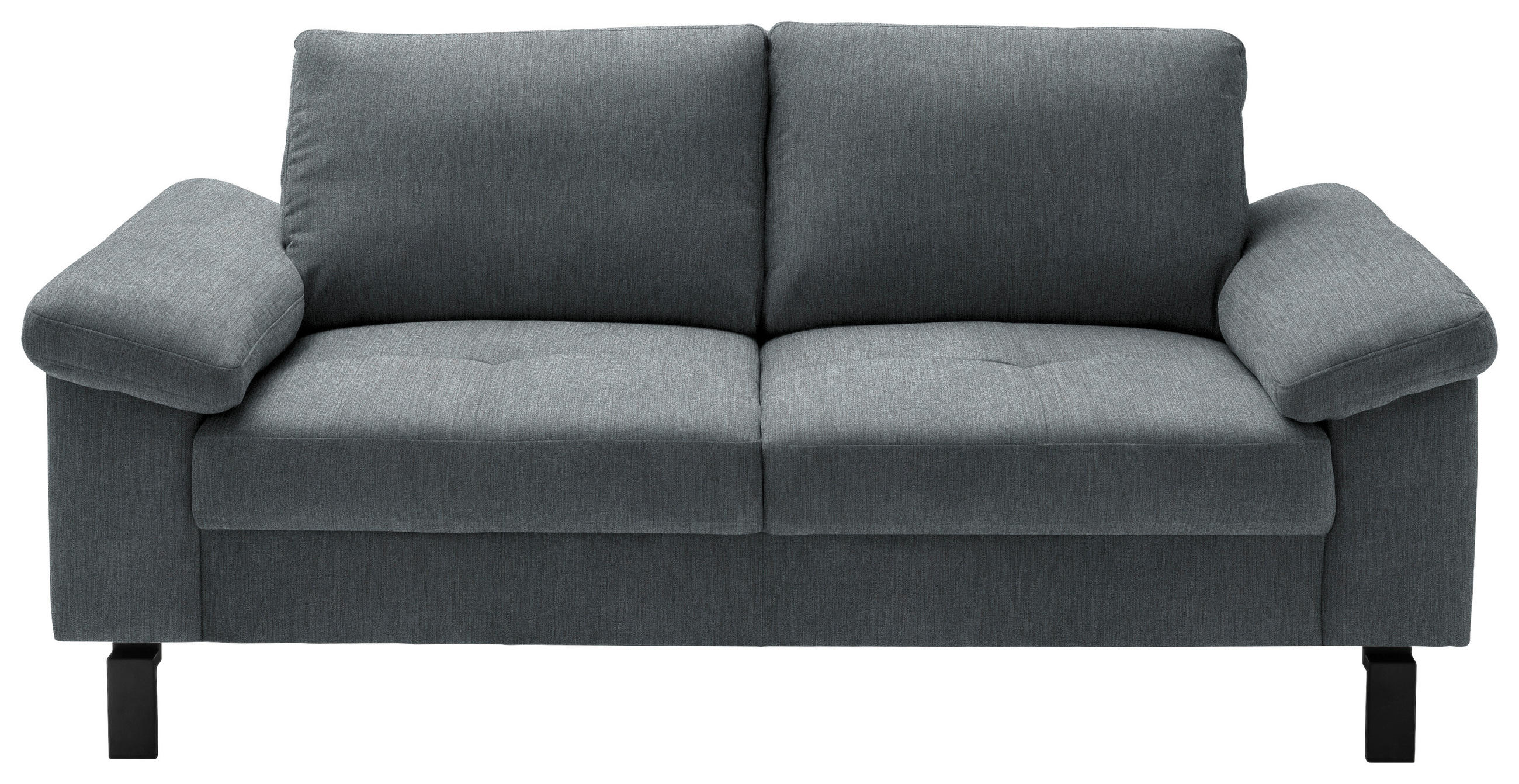 2-SITZER-SOFA in Velours Dunkelgrau  - Dunkelgrau/Schwarz, Design, Textil/Metall (186/86/97cm) - Pure Home Lifestyle