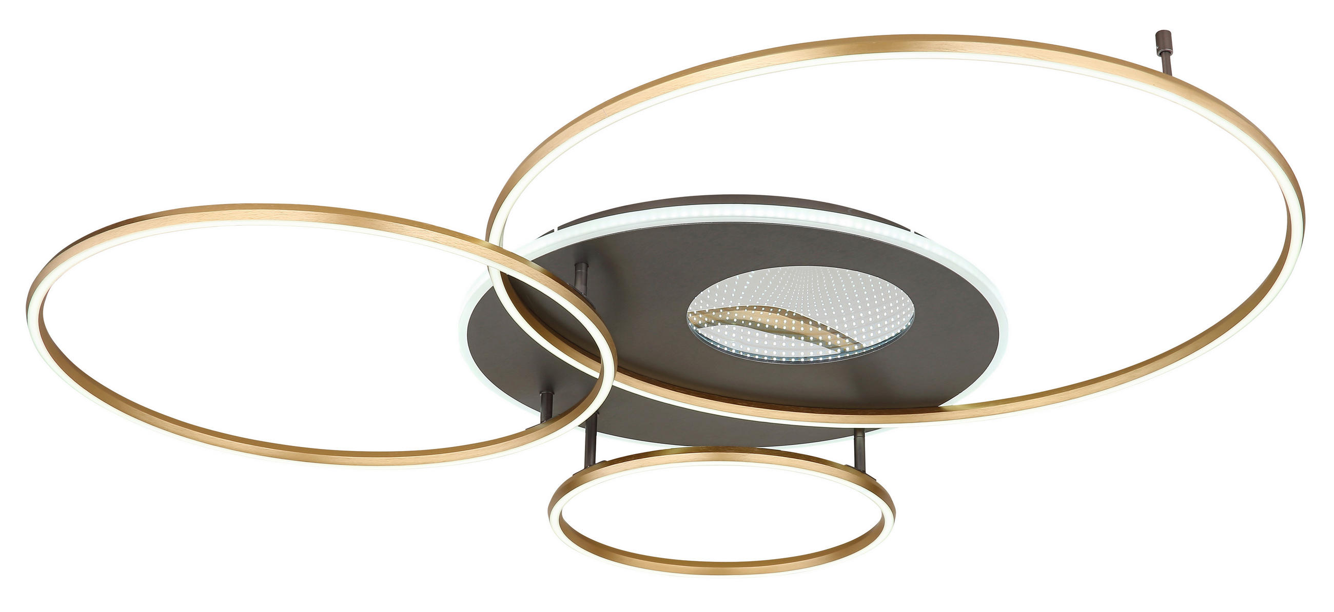 LED-DECKENLEUCHTE    126,4/105,3/13 cm  - Anthrazit/Goldfarben, Design, Kunststoff/Metall (126,4/105,3/13cm) - Globo