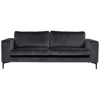 2-SITZER-SOFA Schwarz, Dunkelgrau  - Dunkelgrau/Schwarz, Design, Kunststoff/Textil (215/84/88cm) - Livetastic