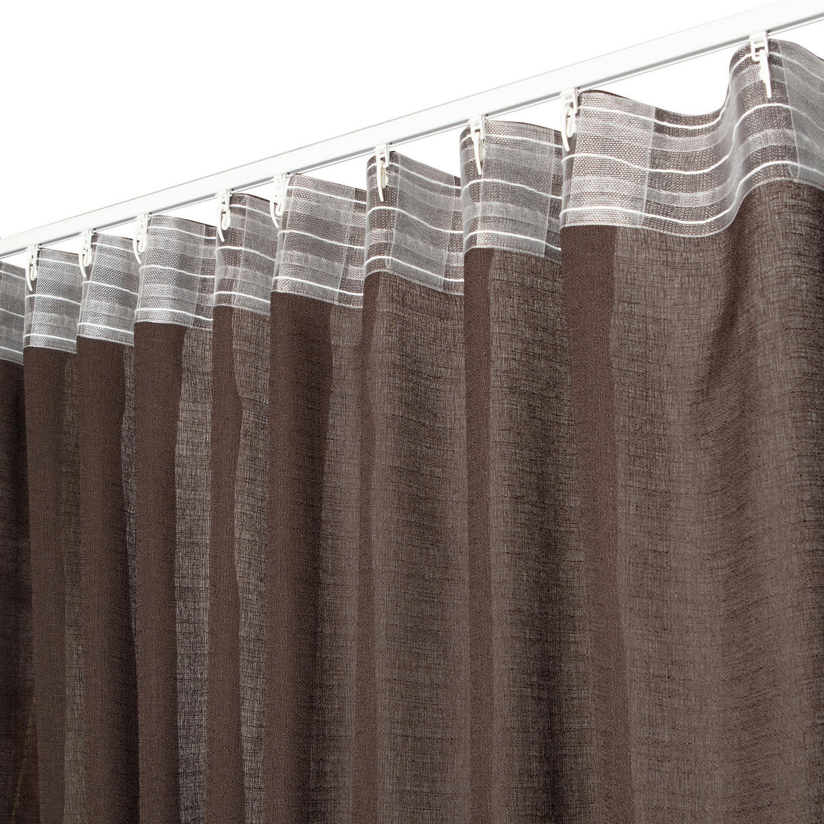 FERTIGVORHANG halbtransparent  - Mokka, Basics, Textil (200/280cm)