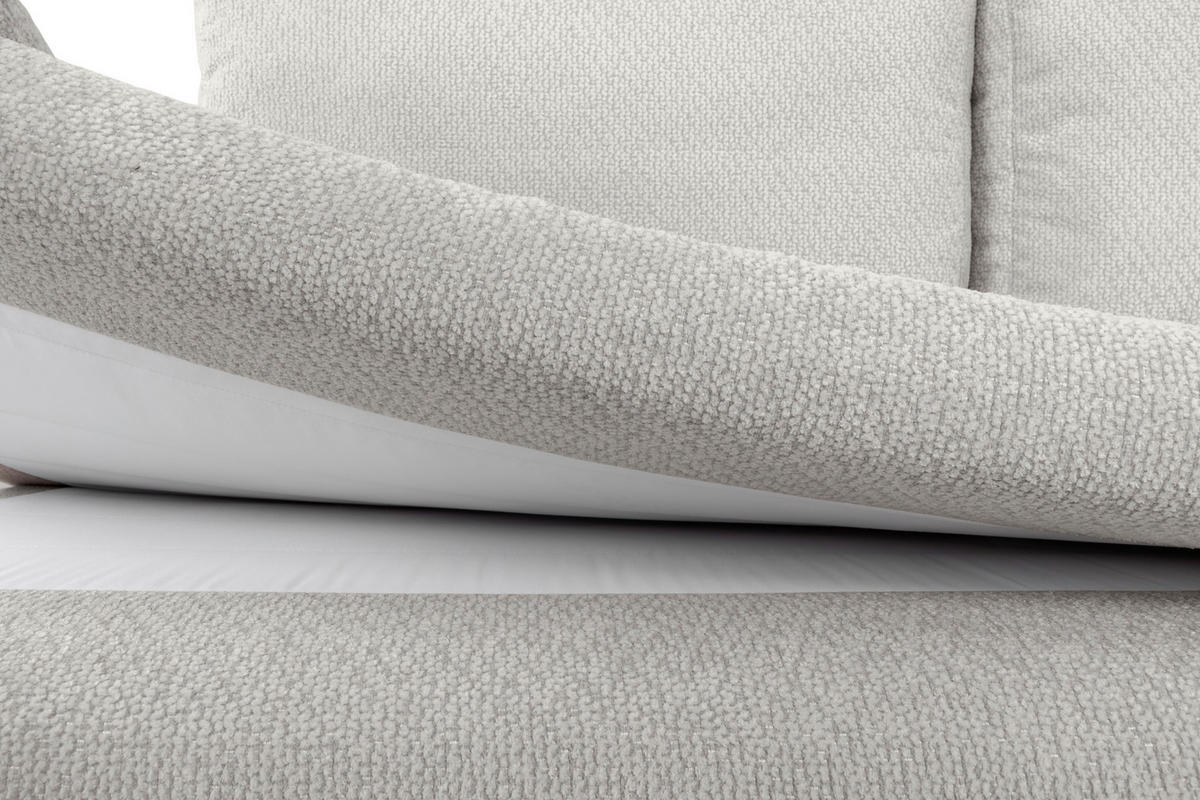 SCHLAFSOFA in Struktur Hellgrau  - Hellgrau/Schwarz, KONVENTIONELL, Kunststoff/Textil (195/93/83cm) - Carryhome